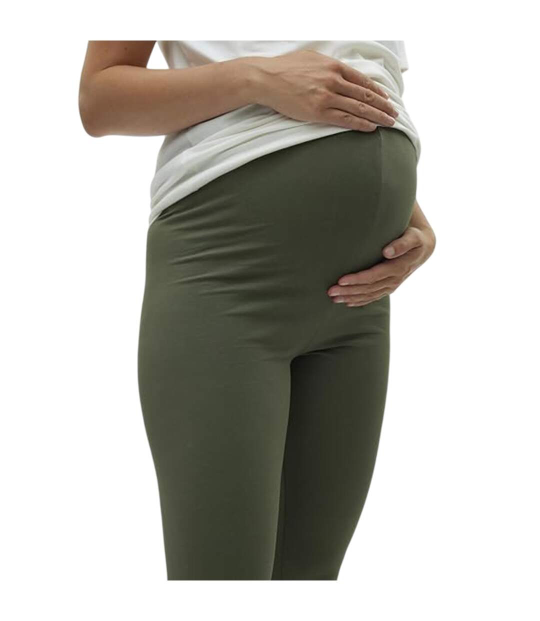 Lot De 2  Leggings Femme Noir Vert De Gris Mamalicious-4