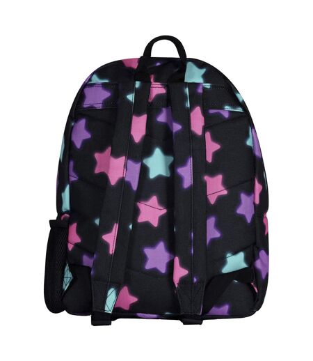 Unisex Black Star Print Backpack with Padded Straps | School Travel Bag