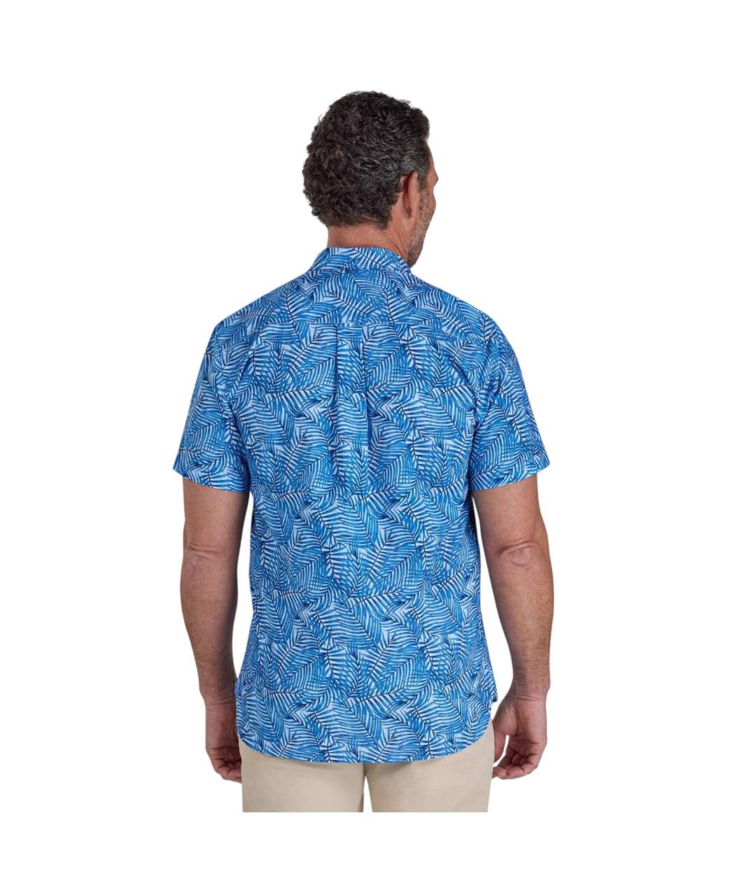 Chemise Manches Courtes Motif/style Palmier Bali Homme Bleu Ciel Raging Bull-3