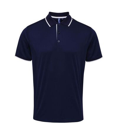 Polo hommes bleu marine/blanc Premier