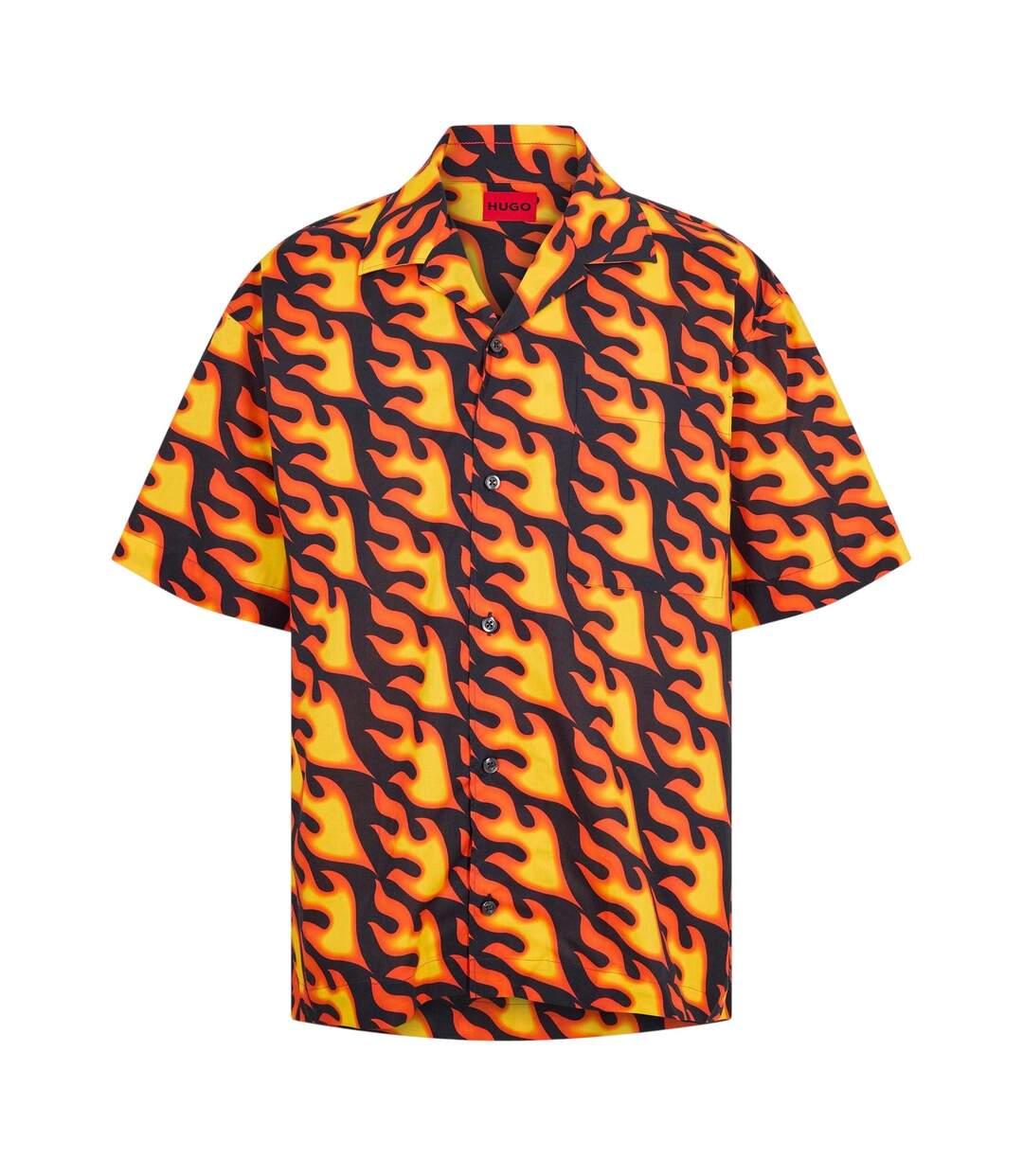 Chemise Motif/style Feu Homme Noir Jaune Hugo-2