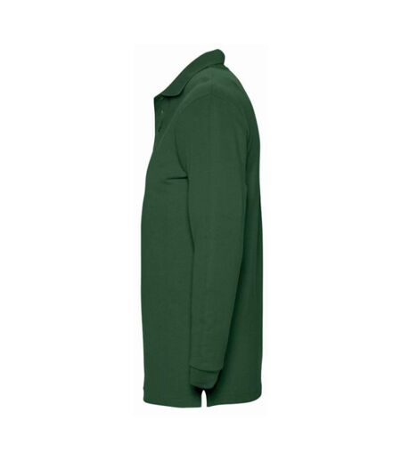 SOLS Mens Winter II Long Sleeve Pique Cotton Polo Shirt (Golf Green)