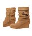 Womens/ladies bryony suede knitted collar wedge ankle boots khaki Where´s That From