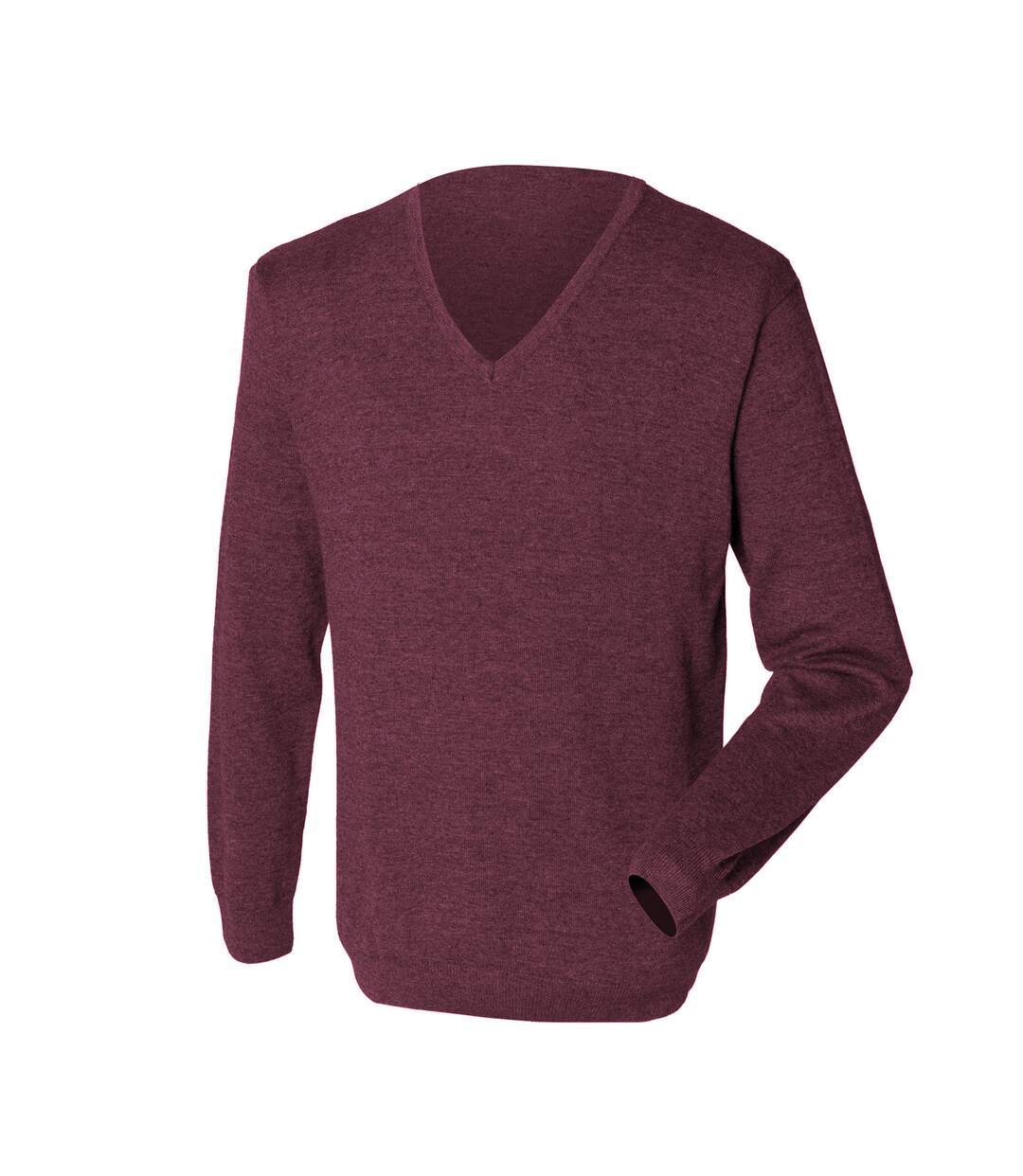 Henbury Mens 12 Gauge Fine Knit V-Neck Jumper/Sweatshirt (Burgundy)