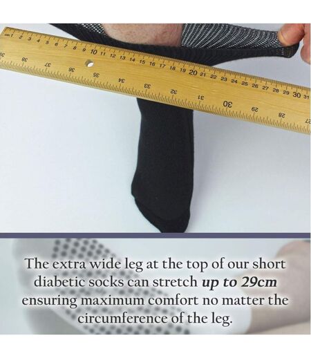 4 Pack Short Bamboo Diabetic Socks With Grips for Men and Women