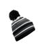Bonnet Multi-sport Fan Noir Gris Foncé Blanc Beechfield-1