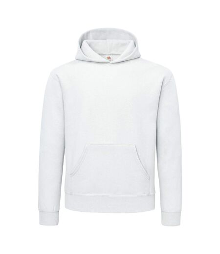 Mens cotton hoodie white Fruit of the Loom