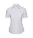 Russell Collection Ladies/Womens Short Sleeve Poly-Cotton Easy Care Poplin Shirt (White)