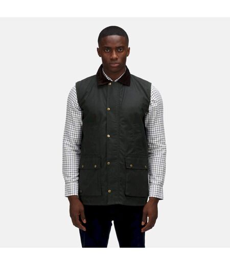 Regatta Mens Banbury Waxed Body Warmer (Dark Khaki) - UTRG6909