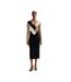 Robe mi-longue manches longues florency femme noir / blanc / beige Boss-4
