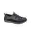 Womens/ladies Suede Trainers Black Boulevard-1