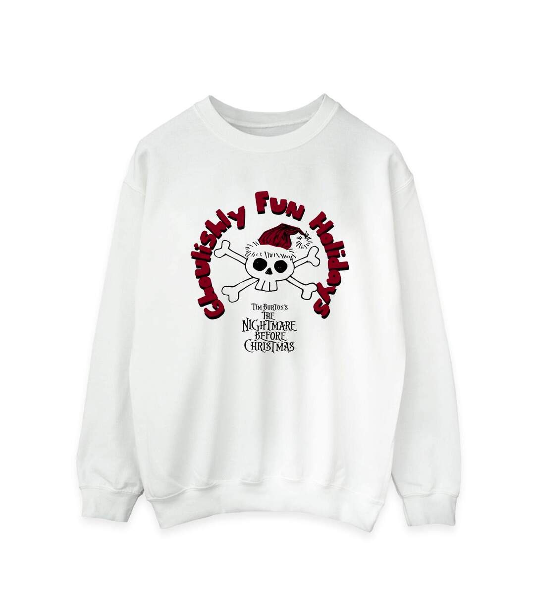Disney Sweat Womens/Ladies The Nightmare Before Christmas Ghouishly Fun Holidays Sweatshirt (Blanc) - UTBI31955-1