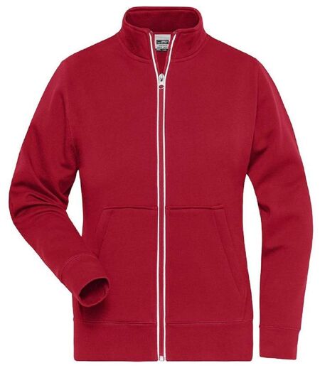 Veste sweat zippée workwear - Femme - JN1809 - rouge