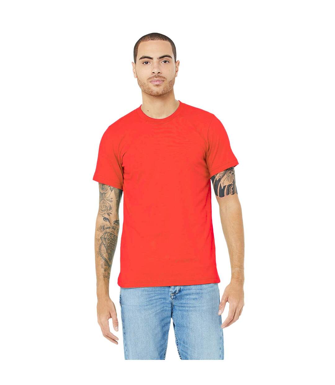 Canvas T-shirt Jersey Hommes Rouge Vif Bella + Canvas-3