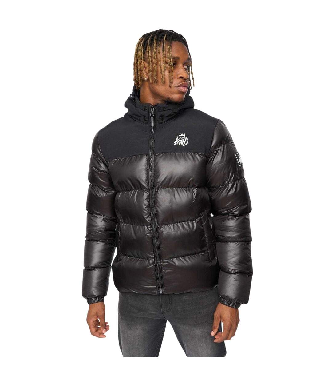 Mens Summs Polyester Puffer Jacket Black Kings Will Dream-2