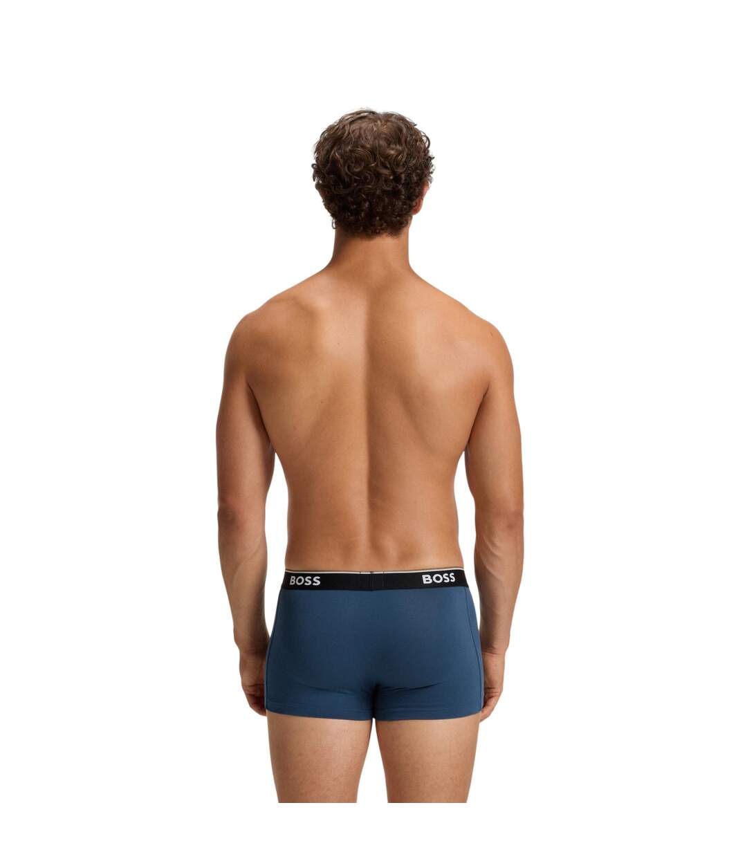 Pack Of 3  Mens Logo Boxer Briefs  Blue Teal Navy Boss-3