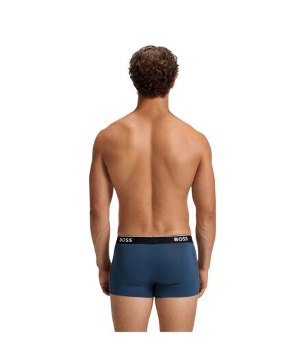 Pack Of 3  Mens Logo Boxer Briefs  Blue Teal Navy Boss
