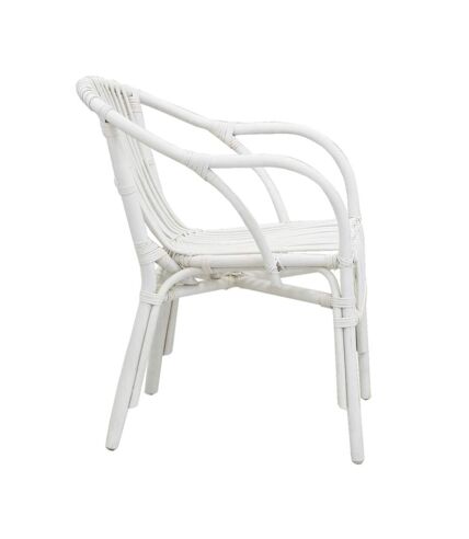 Fauteuil en rotin laqué blanc