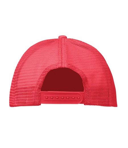 Bubble Trucker Cap White Red MidOcean