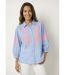 Chemisier manches amples broderies fluo-1