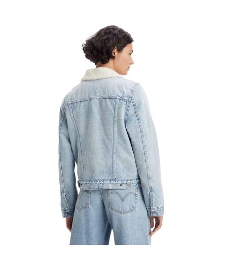 Womens/ladies Original Sherpa Trucker Jacket Light Blue Levis
