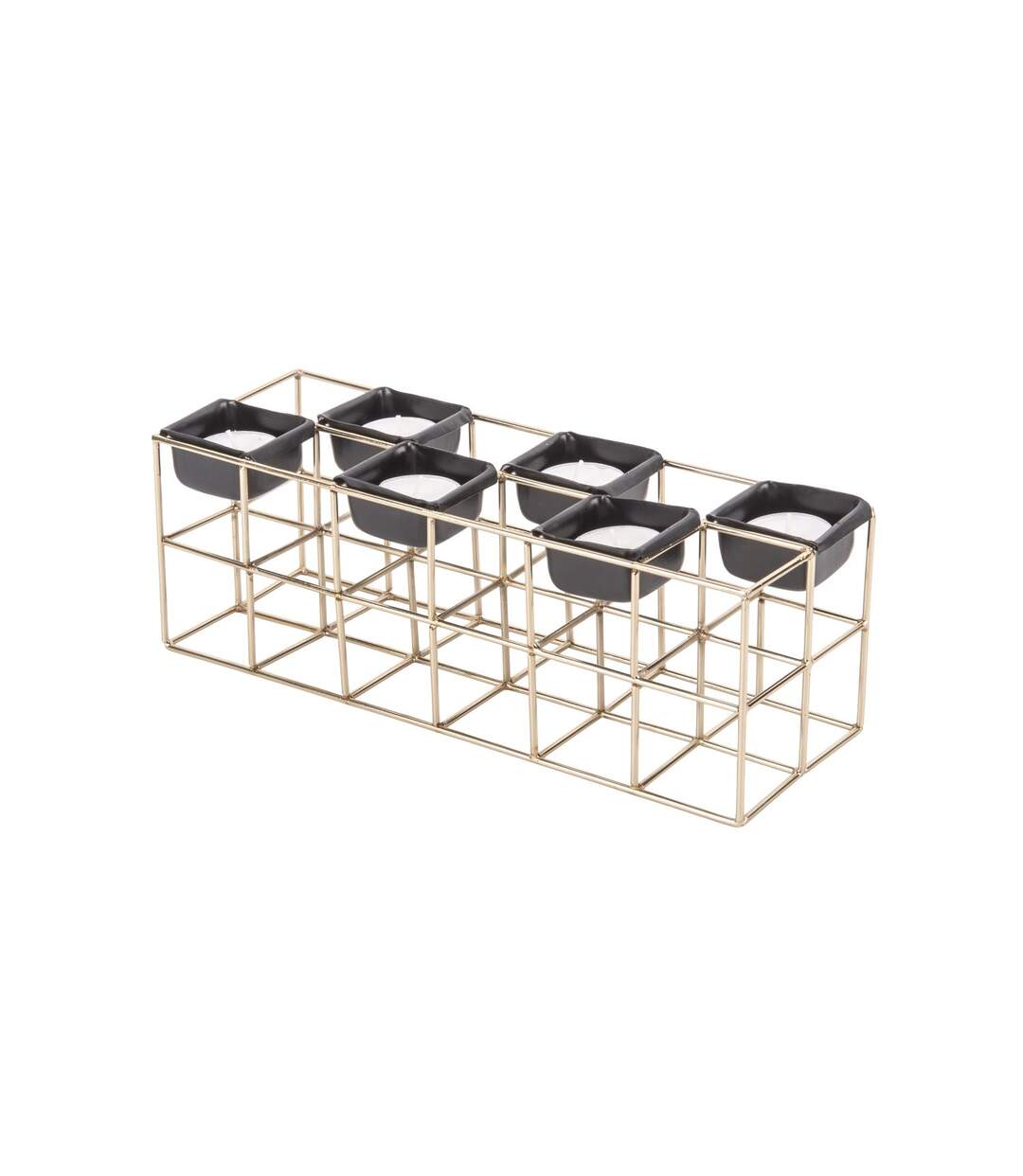 Photophore en métal design Tabia - 6 Bougies-1