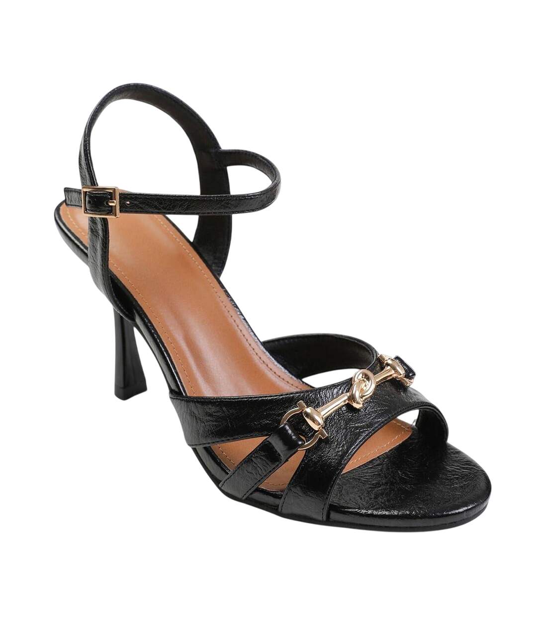 Womens/ladies Delina Stiletto Heel Sandals Black Where´s That From-1