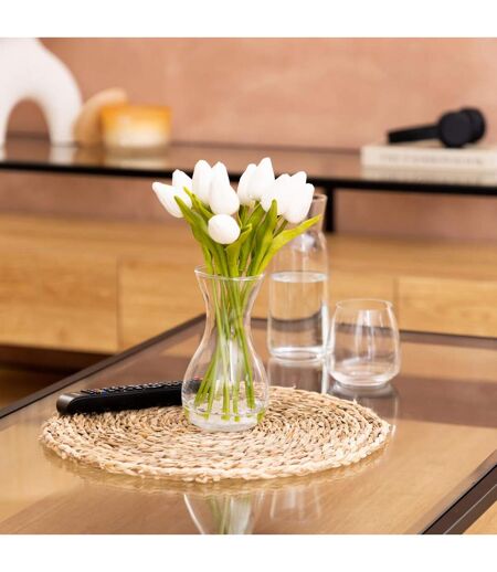 Composition Artificielle de Tulipes Hector 28cm Blanc
