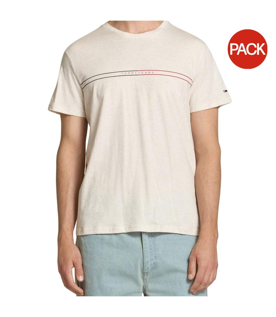 T-shirt Uni Pour Hommes Paquet De 5 Écru Tommy Hilfiger-1