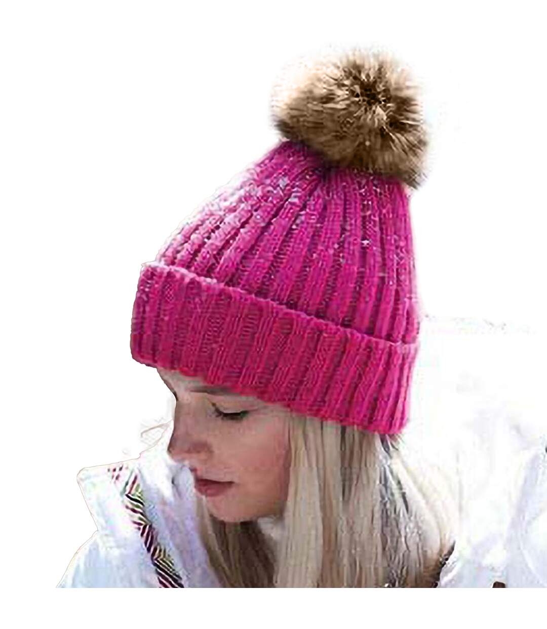 Beechfield Unisex Cuffed Design Winter Hat (Fuchsia) - UTRW5283-2