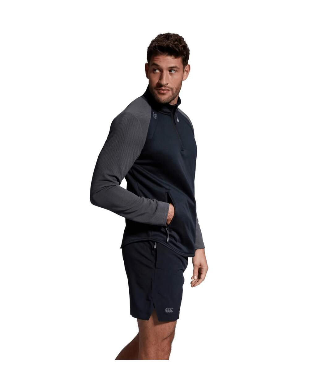 Unisex Adult Elite Quarter Zip Pullover Black Canterbury-1