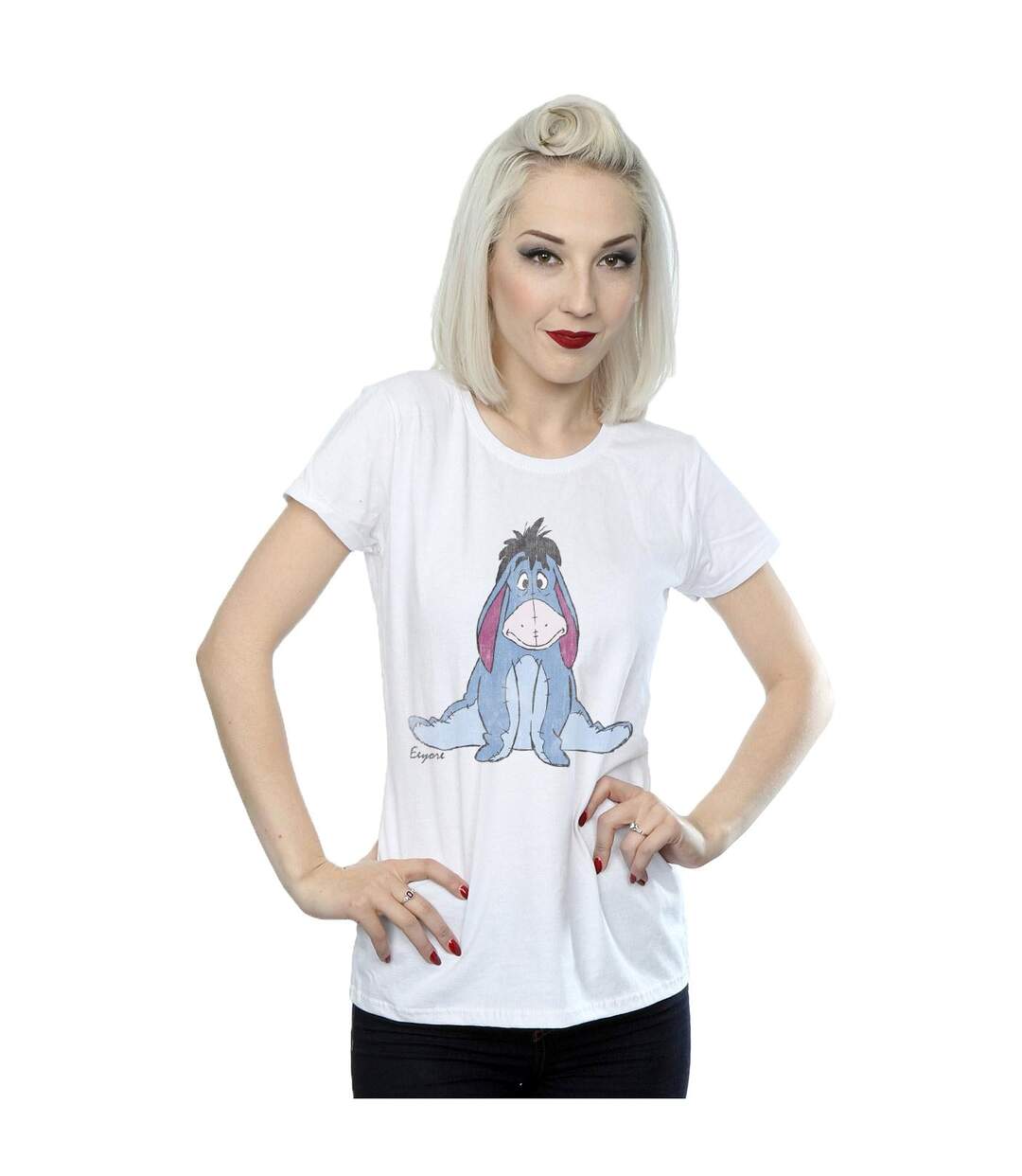 Disney T-shirt en coton Winnie The Pooh Classic Eeyore Femme/Ladies (Blanc) - UTBI44782-2