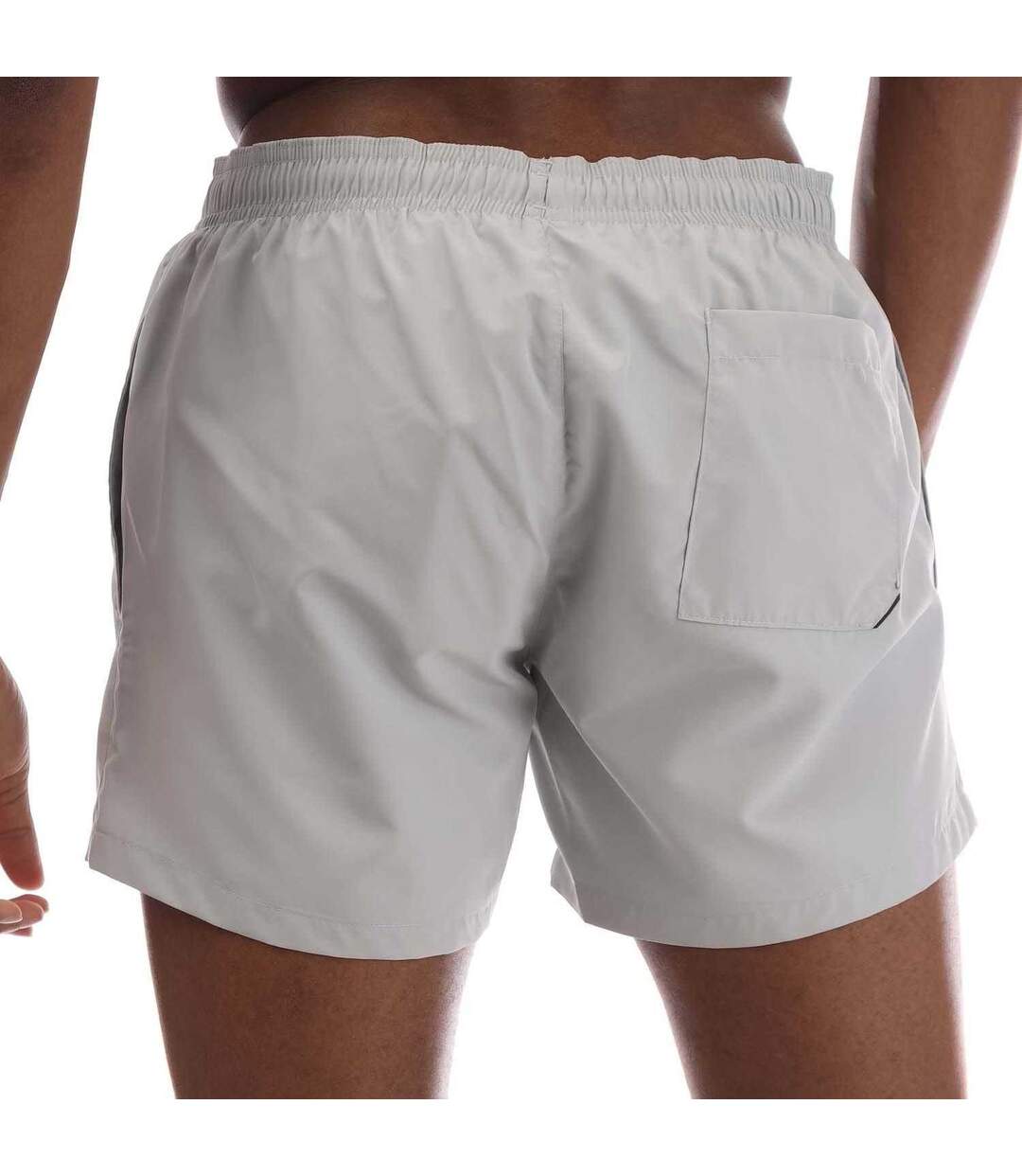 Mens Abas Logo Swim Shorts Grey Hugo-2