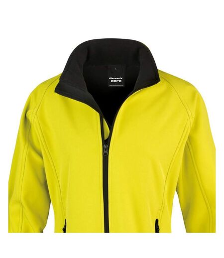 Womens/ladies printable soft shell jacket yellow/black Result Core