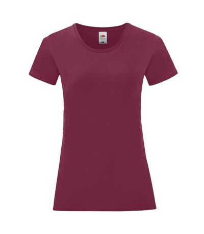 T-shirt Iconic Femme Bordeaux Fruit Of The Loom