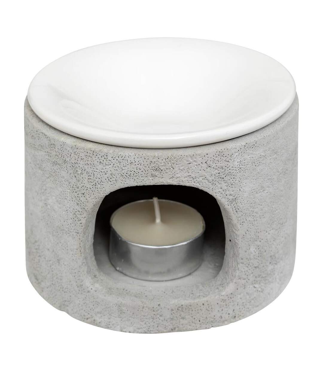 Brûle-Parfum en Ciment Olia 11cm Gris-1