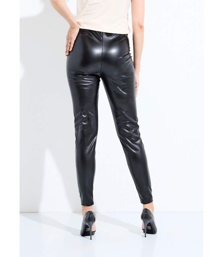 Legging enduit ceinture élastiquée