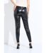 Legging enduit ceinture élastiquée-2