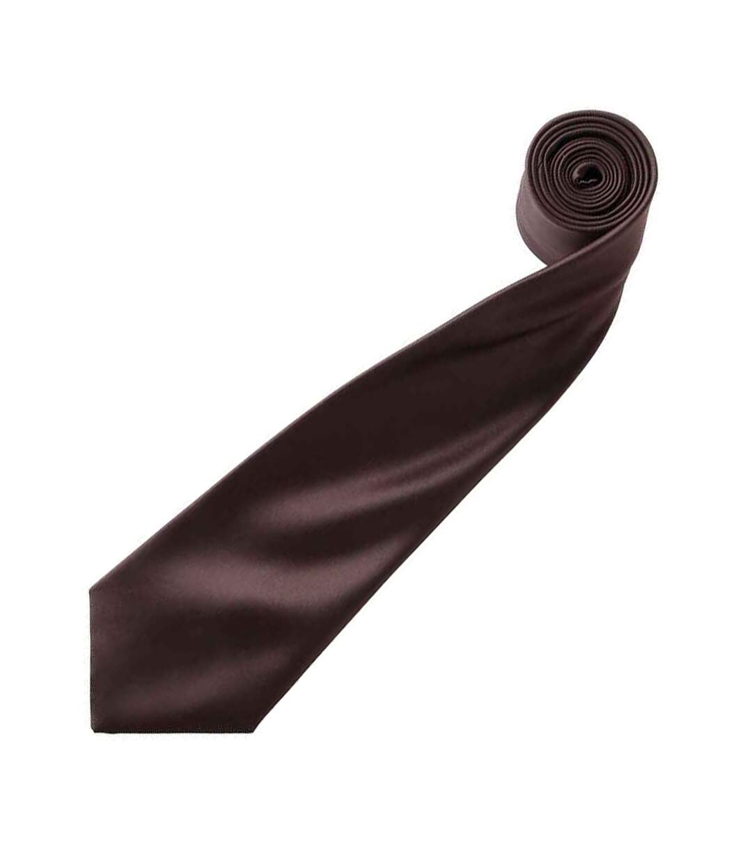 Premier Mens Plain Satin Tie (Narrow Blade) (Brown) (One Size) - UTRW1152-2
