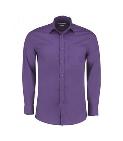 Kustom Kit Mens Long Sleeve Tailored Poplin Shirt (Purple) - UTPC3156