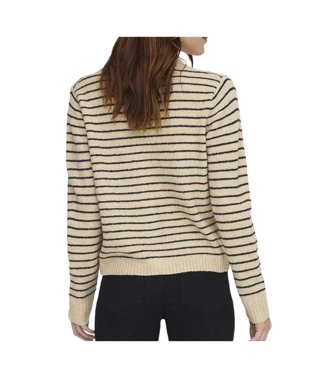 Gilet beige/noir femme only chester-2
