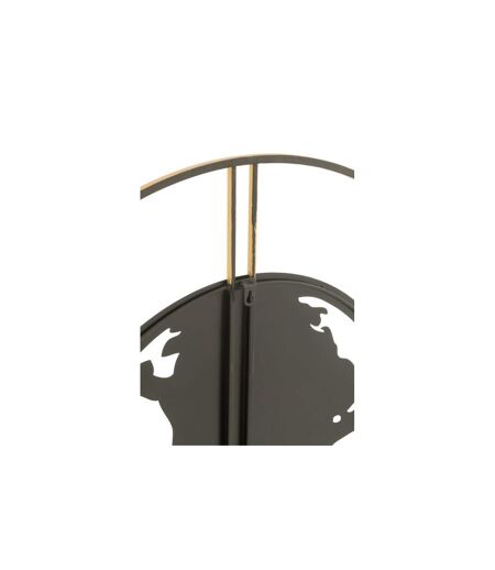 Horloge Murale Carte du Monde 90cm Noir & Or