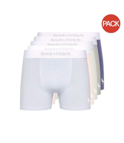 Pack of 5  Mens albireo boxer shorts  pastel Bewley & Ritch