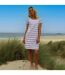 Robe T-shirt Motif/style Rayé Femme Rose Lazy Jacks-1