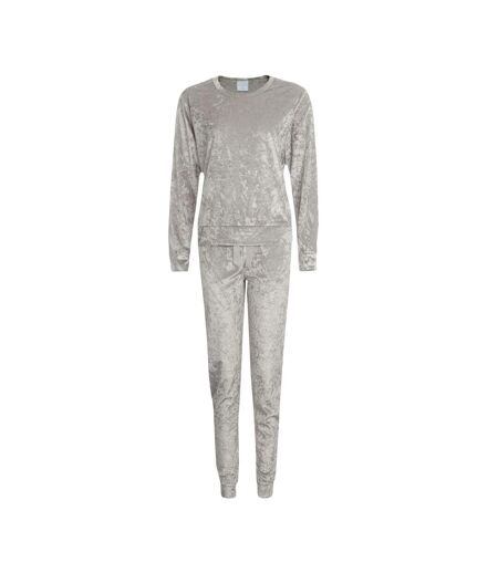 Ladies Velvet Lounge Suit: Cozy Crushed Fleece Pyjamas Set for Winter Comfort