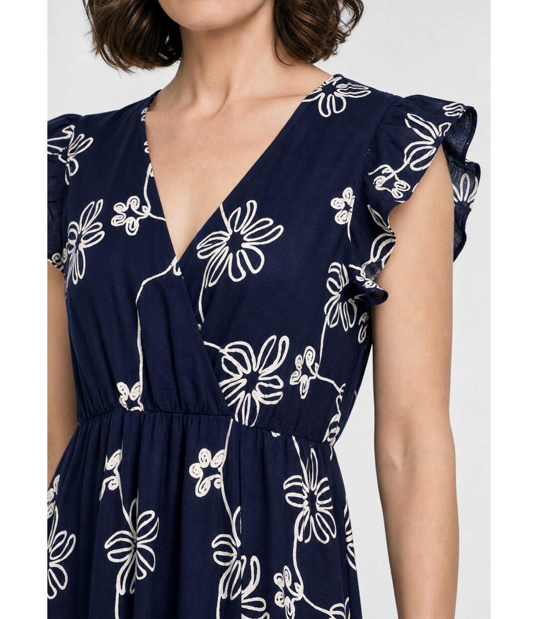 Robe longue cache c¿ur motif fleurs-3