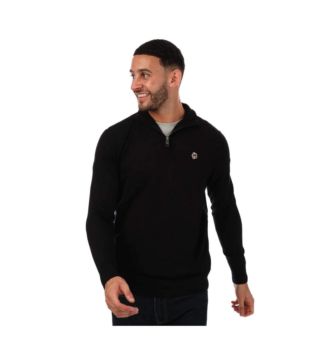 Unisex Adult Tooting Quarter Zip Sweatshirt Navy Ted Baker-1