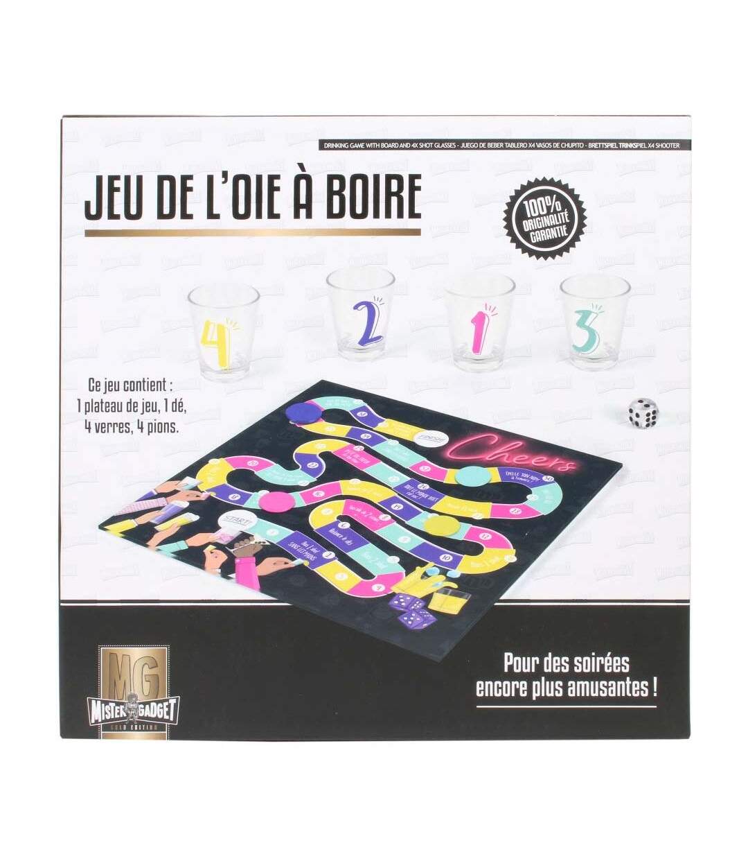 Jeu à boire jeu de plateau avec 4 shooters-2