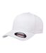 Childrens/kids Wooly Combed Baseball Cap White Flexfit-3