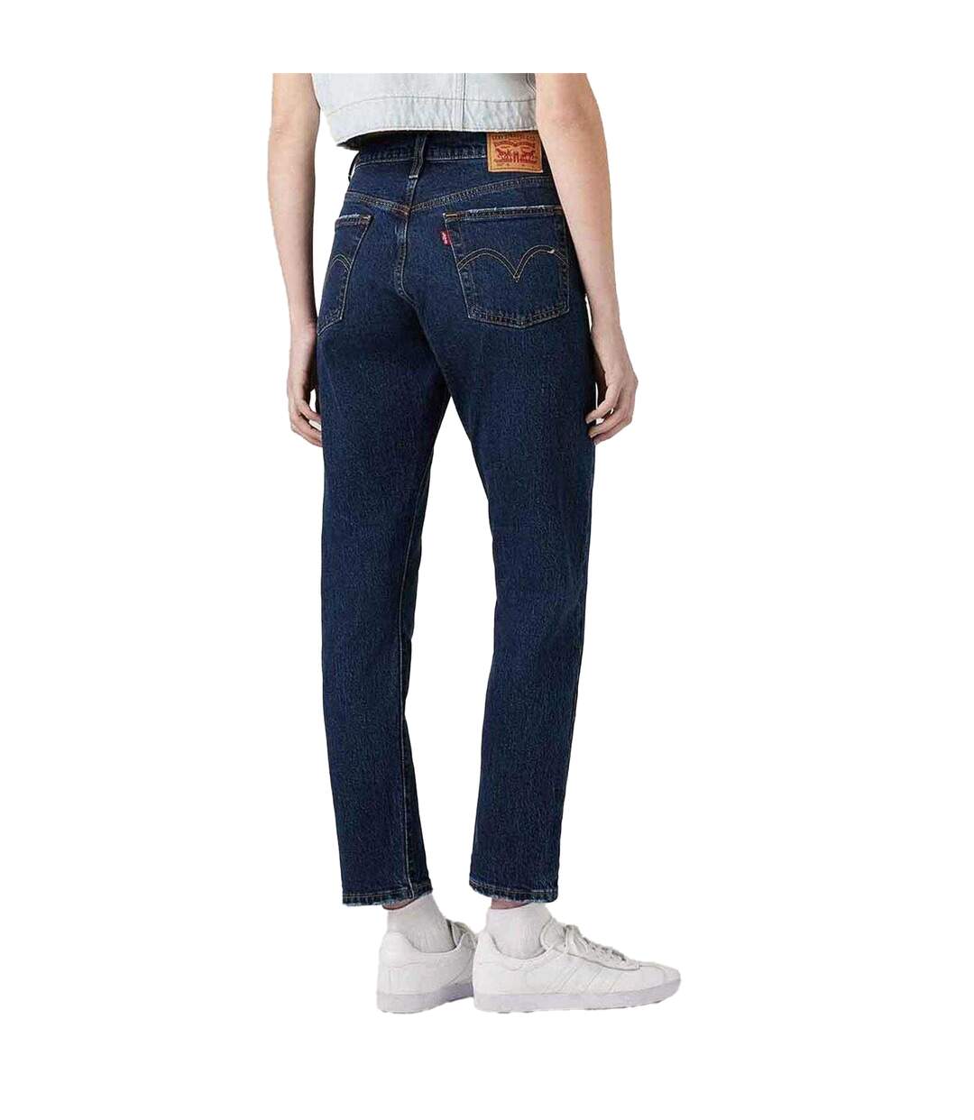 Womens/ladies Cotton Denim Skinny Jeans Dark Blue Levis-3